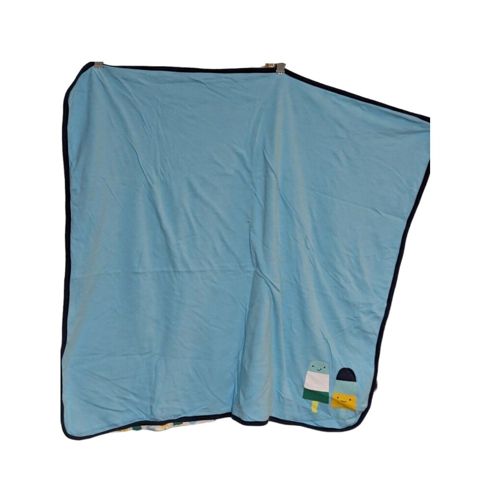 Gymboree Baby Reversible Receiving Blanket Ice Cream Popsicle Blue Green 2018